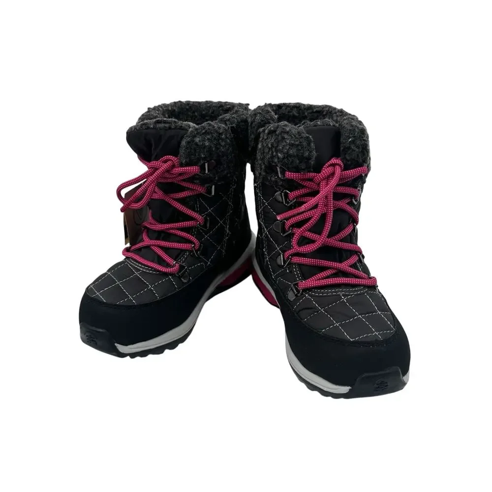Kamik Grey and Pink Libra Snow Boots Quilted Girls Size 12 NWT